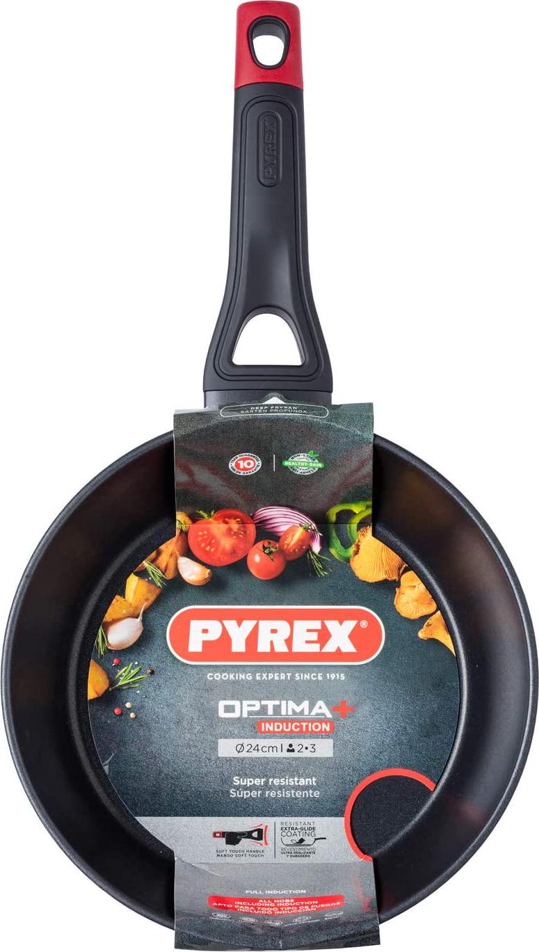 Pyrex Optima + Induction Non-Stick Deep Frypan, 26 Centimetres Black