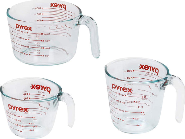 Pyrex Smart Essentials Glass Measuring Jug, (3-Piece set)
