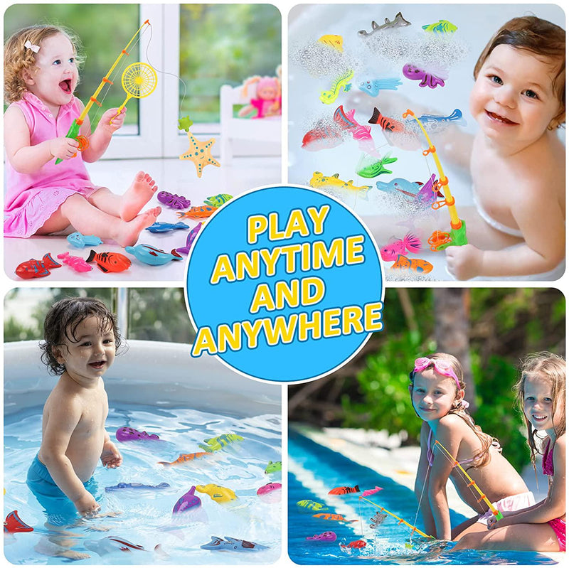 7Pcs Magnetic Fishing Toys Game Set for Baby Kids Bath Time Pool