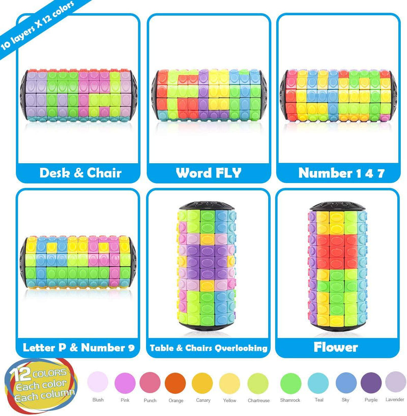 RYTOYS Rotate and Slide Puzzle-Design Patent,Fidget Toys(Restore  Order/Create Patterns) 8 Colors,4, 6 and 8 Layers-Detach Piece for Quick  Play,Brain