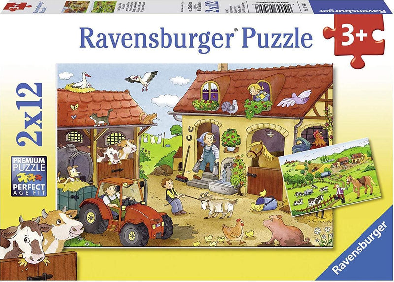 Ravensburger 75607 Working on The Farm Puzzle 2x12pc,Children's Puzzles