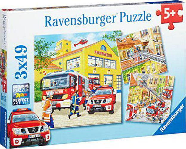Ravensburger 94011 Fire Brigade Run Puzzle 3x49pc,Children's Puzzles