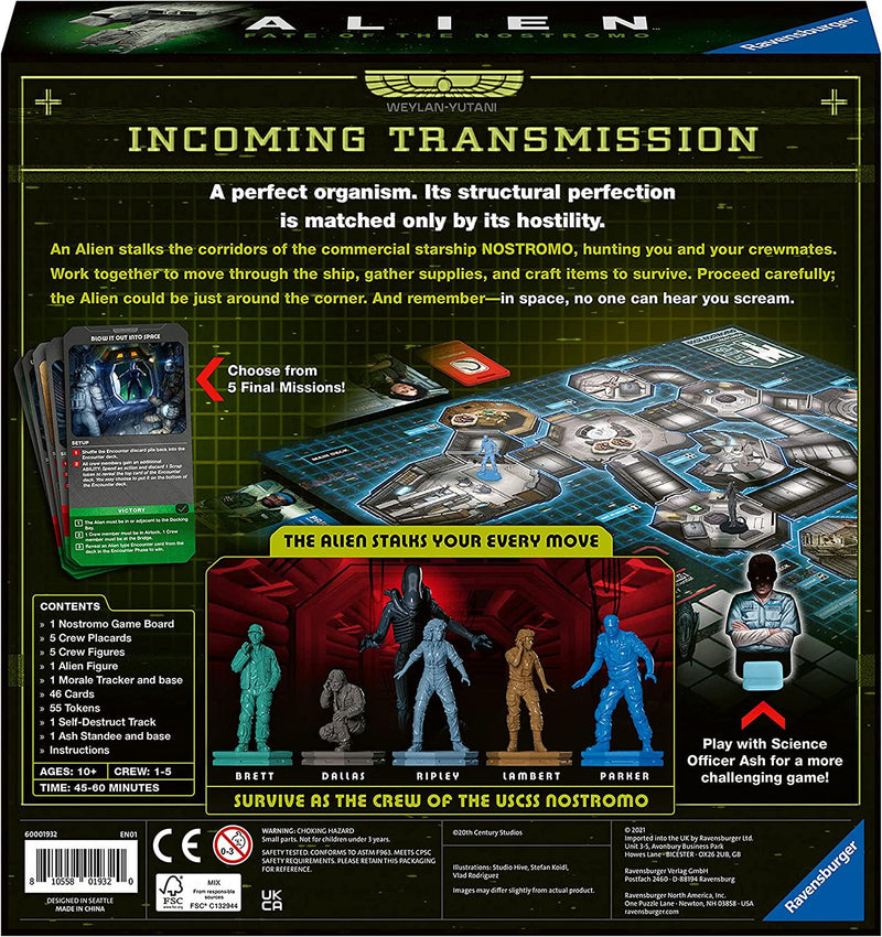 Ravensburger Alien: Fate of The Nostromo Board Game for Ages 10 and Up A Cooperative Strategy Game of Suspense