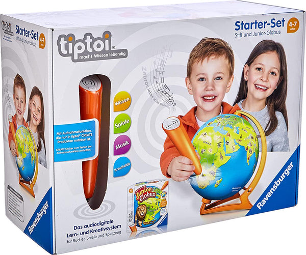 Ravensburger tiptoi Starter Set 00068: Pen and Junior Globe-Learning System for Children from 4 Years