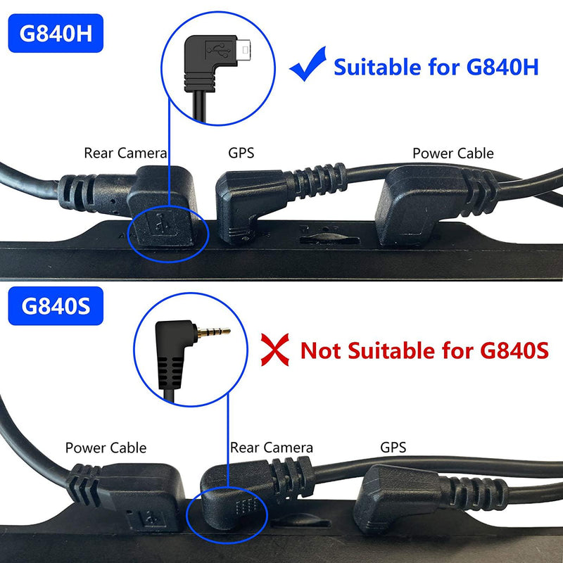 Rear Camera Extension Cord Cable for Mirror Dash Cam (G840H-50ft)