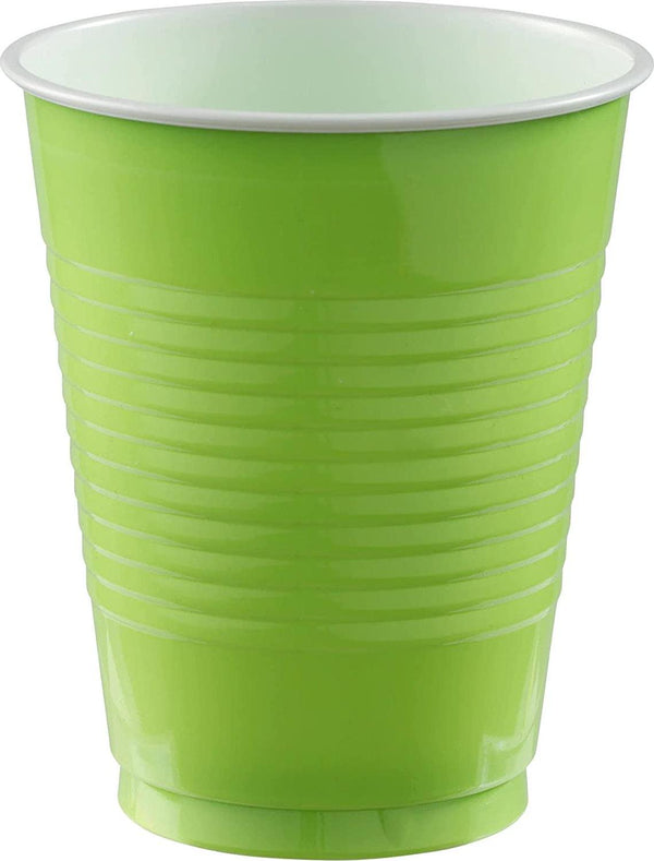 Reusable Plastic Cups Big Bundle Party Tableware, Kiwi, 16oz., Pack of 50