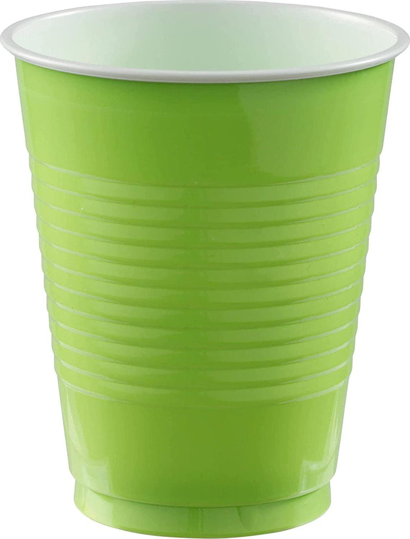 Reusable Plastic Cups Big Bundle Party Tableware, Kiwi, 16oz., Pack of 50