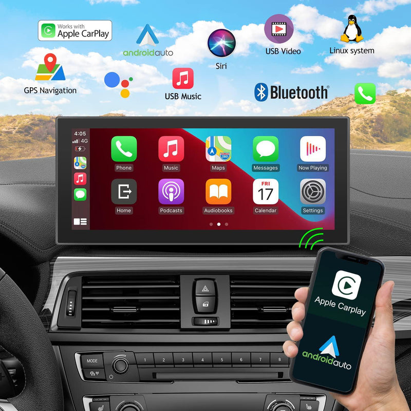 Car and Driver INTELLIDASH with Apple Carplay and Android Auto, 7'' IPS  Touchscreen Multimedia Player with Bluetooth, Mirror Link, SiriusXM,  Google