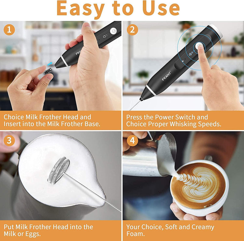 Wireless Electric Handheld Milk Frother Foam Maker Egg Beater Egg