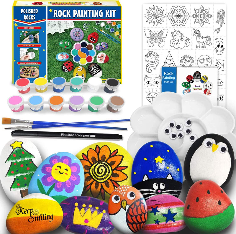 Rock Painting Kit for Kids - Arts and Crafts for Girls and Boys Ages 6
