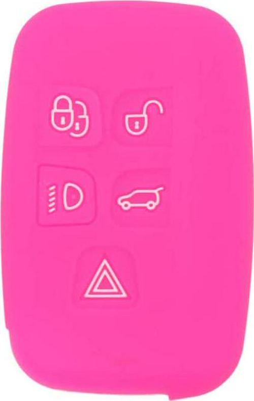 (Rose) - Fassport Silicone Cover Skin Jacket fit for Land Rover 5 Button Smart Remote Key CV4982 Rose