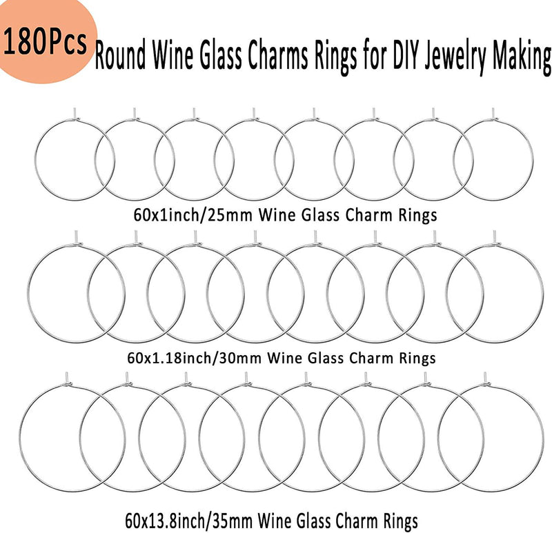 Round Wine Glass Charms Rings