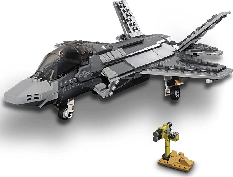 SEMKY Military Series F-35 Lightning II Fighter Jet Air Force Building Block Set (646 Pieces) -Building and Military Toys Gifts for Kid and Adult