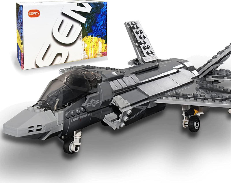 SEMKY Military Series F-35 Lightning II Fighter Jet Air Force Building Block Set (646 Pieces) -Building and Military Toys Gifts for Kid and Adult