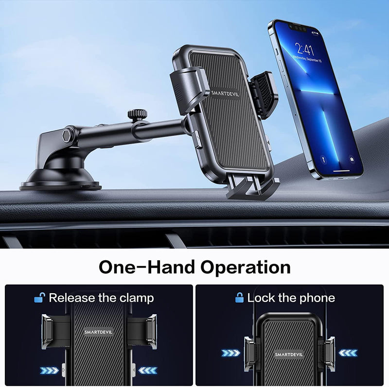 Universal Phone Mount for Car, [Military-Grade Reliable Suction] Hands-Free  Car Phone Holder Mount, Automobile Cell Phone Holder Car for Dashboard