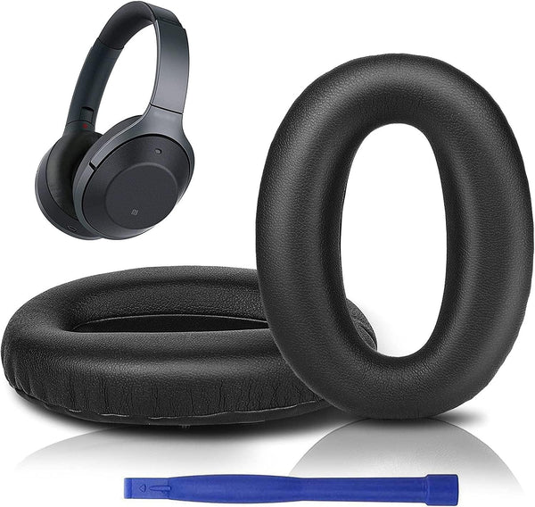 SOULWIT Ear Pads Cushions Replacement, Earpads for Sony WH-1000XM2 (WH1000XM2) and MDR-1000X (MDR1000X) Headphones, Noise Isolation Memory Foam, Added Thickness (Black)