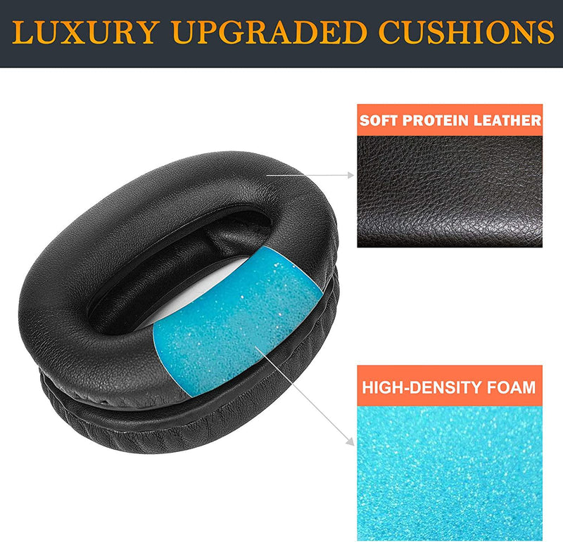 SOULWIT Ear Pads Cushions Replacement, Earpads for Sony WH-1000XM2 (WH1000XM2) and MDR-1000X (MDR1000X) Headphones, Noise Isolation Memory Foam, Added Thickness (Black)