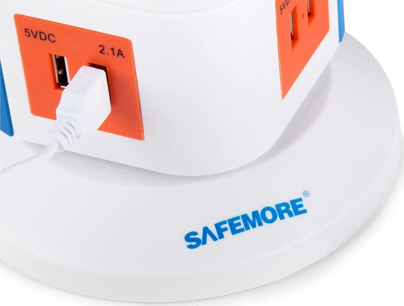 Safemore 2 Level VPS Origin Power Board Tower 240V 6 Outlets/4 USB Charger 2.1A