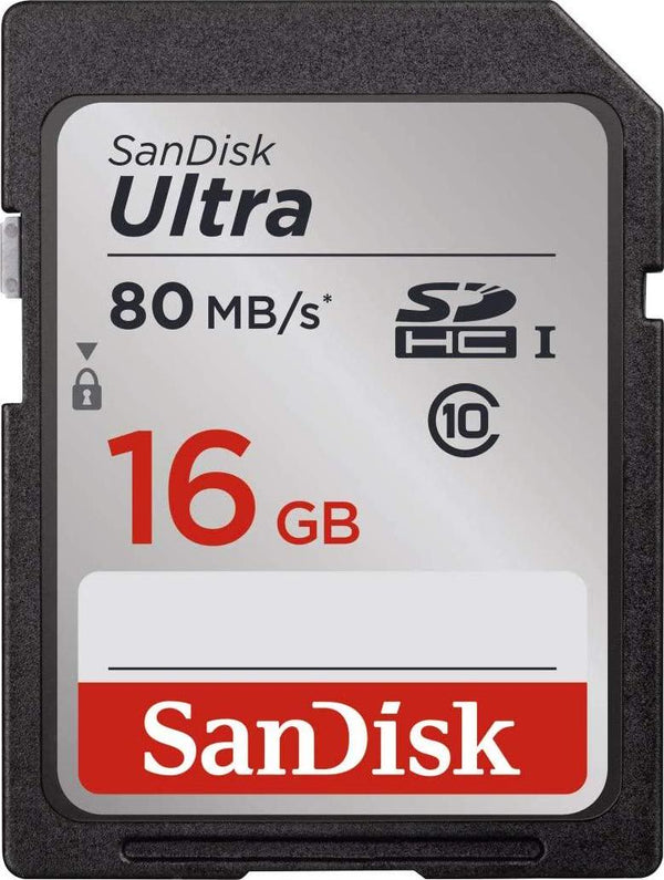 SanDisk 16GB Ultra SDHC UHS-I Card - SDSDUNC-016G-GN6IN,Grey, Black