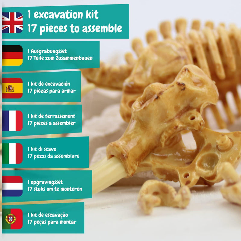 Science4you Mammoth Fossil Hunting Kit for Kids - Dig and Assemble The 17 Pieces Mammoth Fossil - Ideal Dinosaur Fossils Excavation Kit Toy for Fans of Jurassic, Archeology and Paleontology Sets