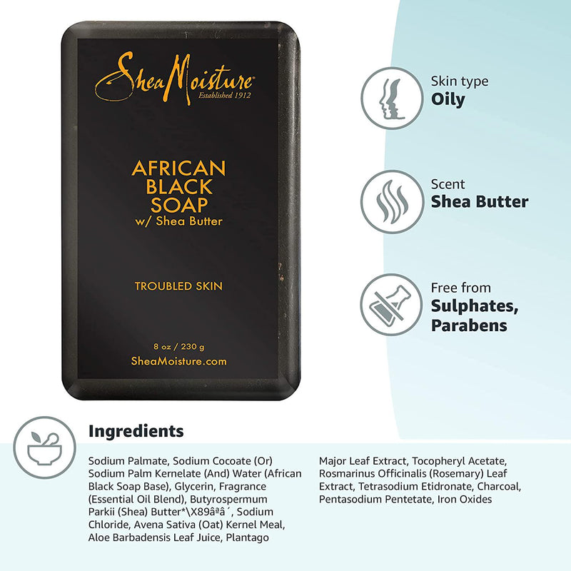 Shea Moisture African Black Soap with Shea Butter, 230 g