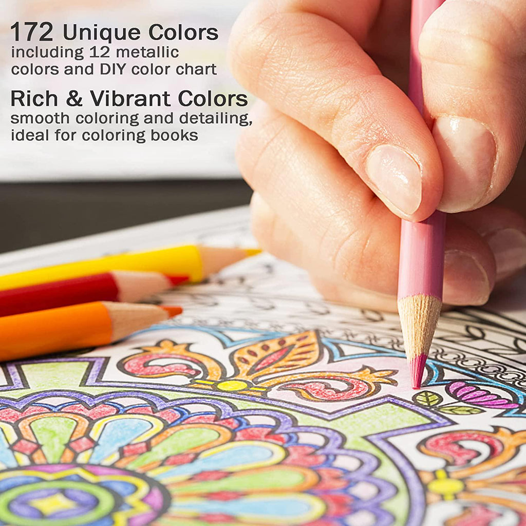 172 Colored Pencils, Shuttle Art Core Color Pencil Set for Adult