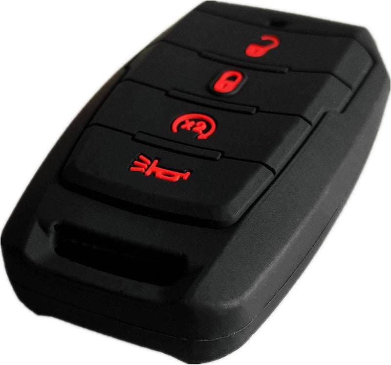 Silicone Rubber Remote Smart Key Fob Case Cover Protector Holder Jacket Compatible with Dodge Ram 1500 2019 2020 4 Buttons