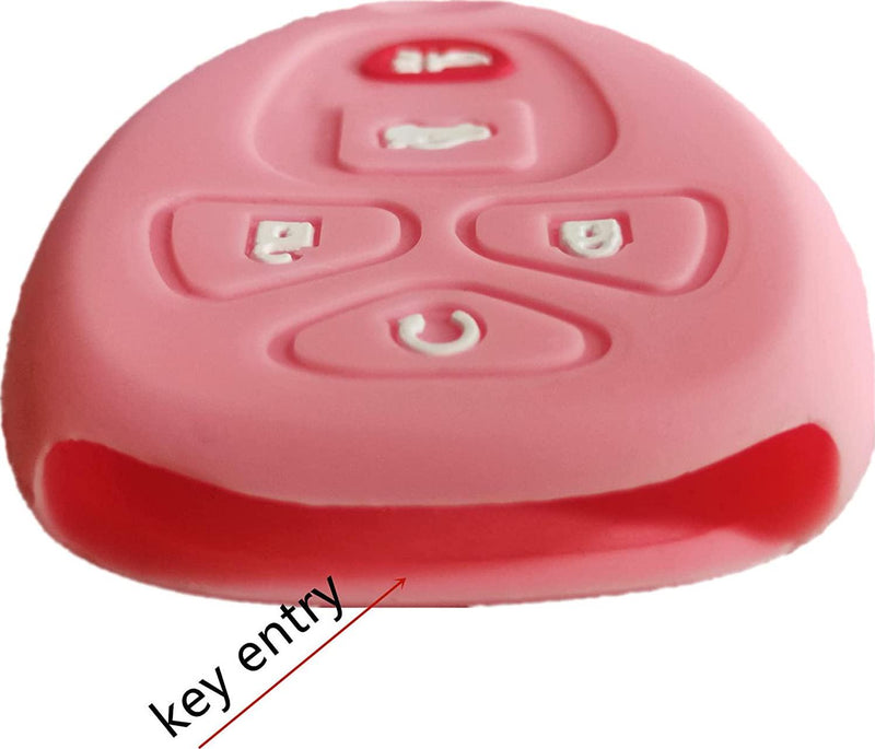 Silicone Smart Key Fob Cover Case Protector Keyless Remote Holder for Buick Gmc Chevrolet Cadillac Pink