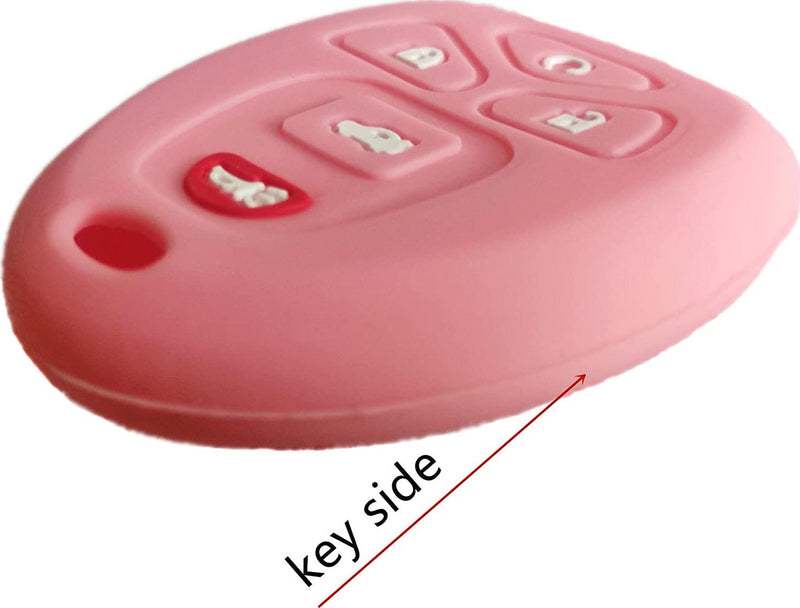 Silicone Smart Key Fob Cover Case Protector Keyless Remote Holder for Buick Gmc Chevrolet Cadillac Pink