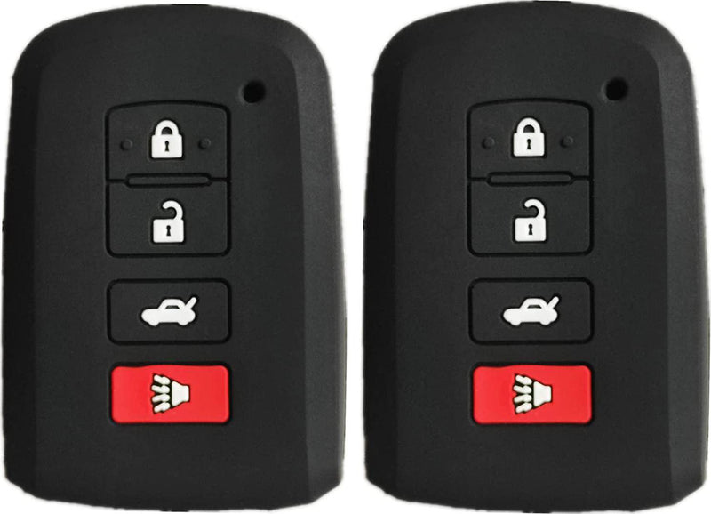Silicone Smart Key Fob Covers Case Protector Keyless Remote Holder for 2016 2015 2014 Toyota Avalon Camry Corolla RAV4 Highlander Black