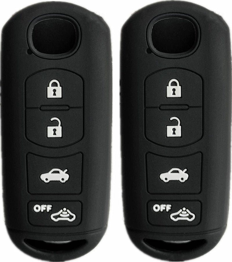 Silicone Smart Key Fob Cover Case Protector Keyless Remote Holder for 2018 2017 Mazda CX-5 CX-7 CX-9 Mazda 3 6 MX-5 Miata Toyota Yaris Black