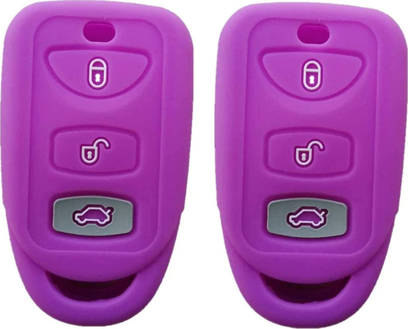 Silicone Smart Key Fob Cover Case Protector Keyless Remote Holder for Hyundai Elantra Genesis Sonata Kia Sorento Forte Optima.Purple