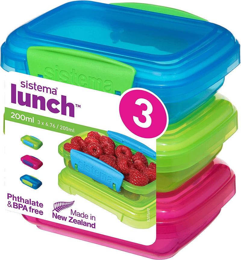 Sistema To Go Multi Split Food Storage Container, Clear with Coloured  Clips, 820 ml