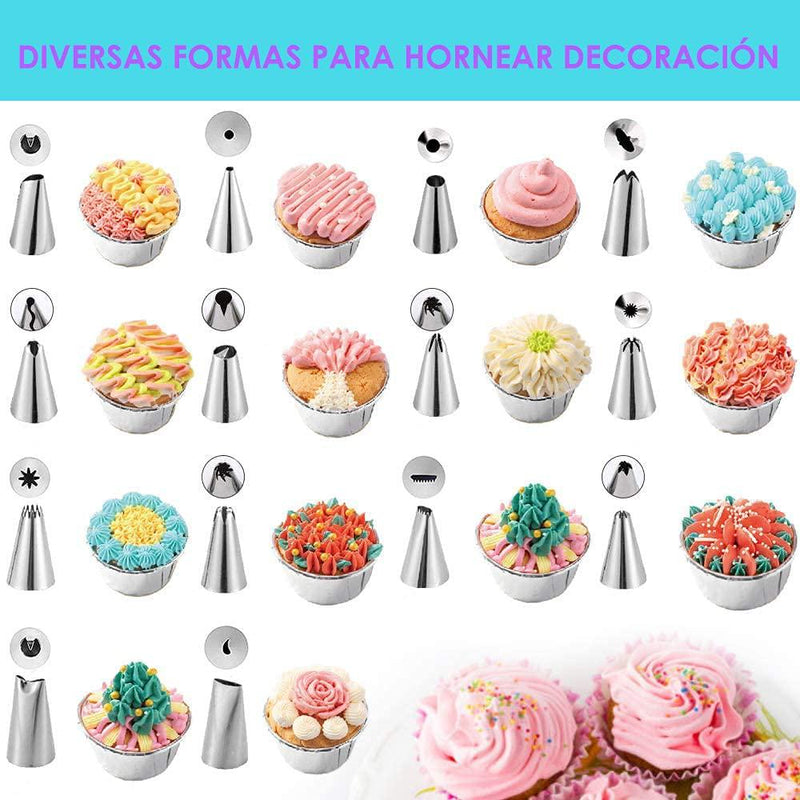Slowton Cake Sleeve Nozzles, 72 Piece SArting Cake Supplies Baking Tools with 42 Ice Tip Pipe Nozzles, 6 Disposable Bags, 1 Brush, 3 Reusable Pastry Bags, 4 Couplers, 1 Flower Nail, 3 Scrapers, 1 Lifter flowers (72pcs)