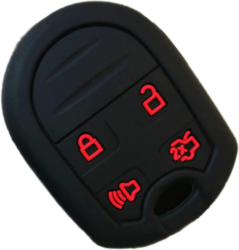 Smart Key Fob Cover Case Protector Keyless Remote Holder for Ford F150 F-150 F250 F350 Mustang Fusion Explorer Taurus Expedition Lincoln MKS MKX MKZ Navigator Black