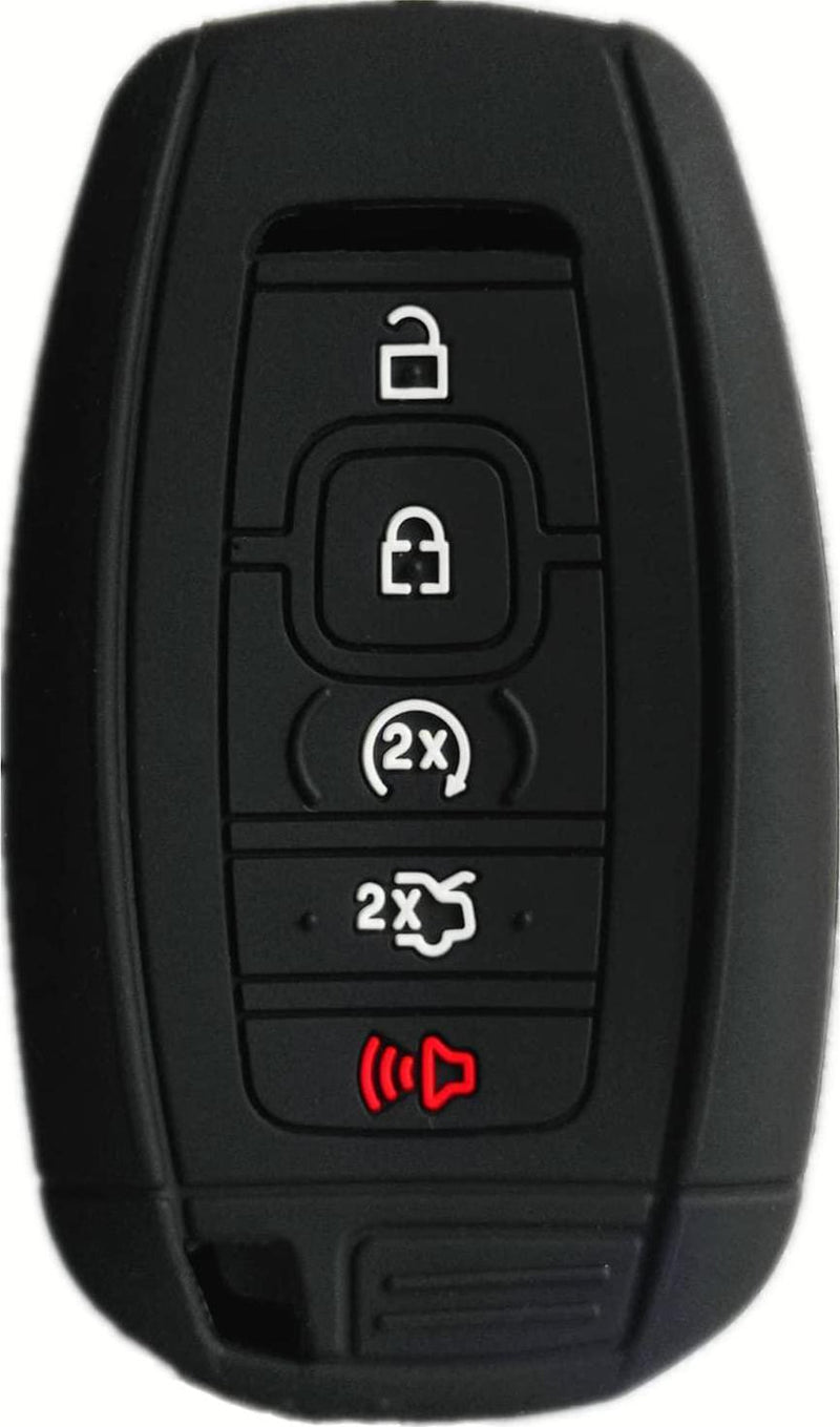 Smart Key Fob Cover Case Protector Keyless Remote Holder for Lincoln Navigator MKC MKZ Continental MKX M3N-A2C940780 5Buttons Smart Key Fob Rubber Case Cover Keyless Entry Holder Jacket