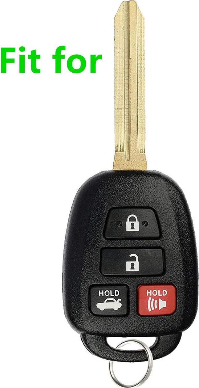 Smart Key Fob Cover Case Protector Keyless Remote Holder for Toyota Camry SE LE Avalon Corolla RAV4 Venza Highlander Sequoia.Rose Red