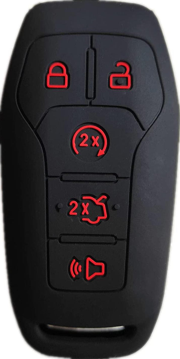 Smart Key Fob Covers Case Protector Keyless Remote Holder for Ford F-150 Lincoln Fusion MKZ Mustang MKC 5 Buttons Smart Key Black OEM Part Number 164-R8117, 5926054
