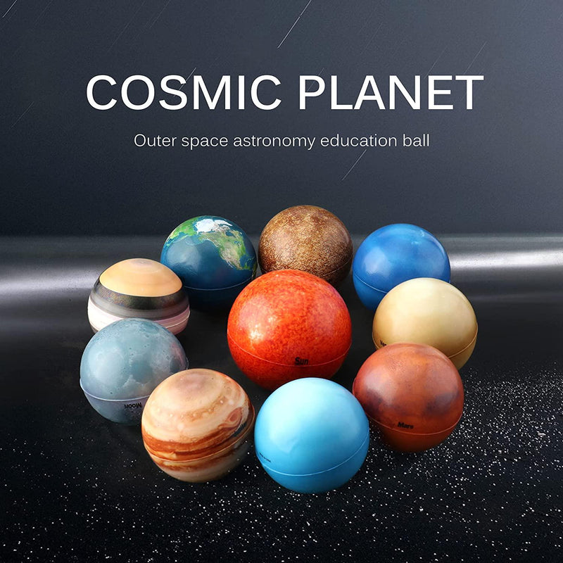 Solar System Planets Anti Stress Sensory Ball, Outer Space Exploration Water Beads Kit Toy for Kids, Adult and Autistic Children, with 16 Spaceballs 2 Astronauts and mesh Storing Bag