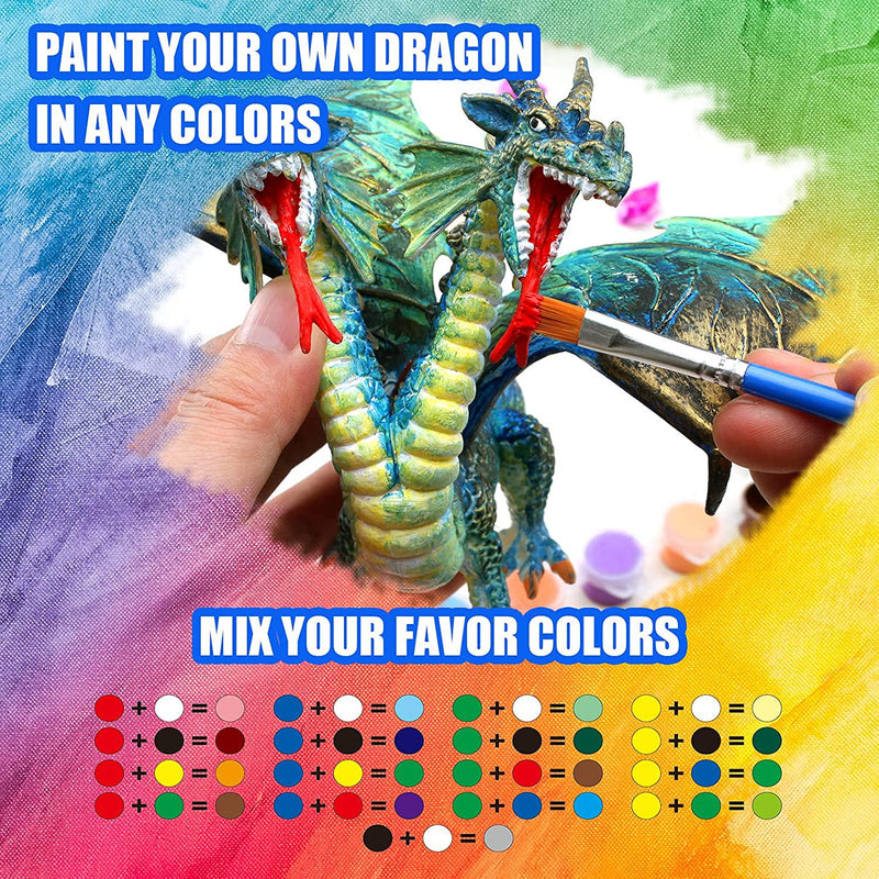 SOLDAY Dragon Toys Painting Kits for Kids Arts and Crafts Ages 3 6 5 7 9 12  Boys Girls to Paint Your Own Paintable Figurines Birthday Party Supplies 