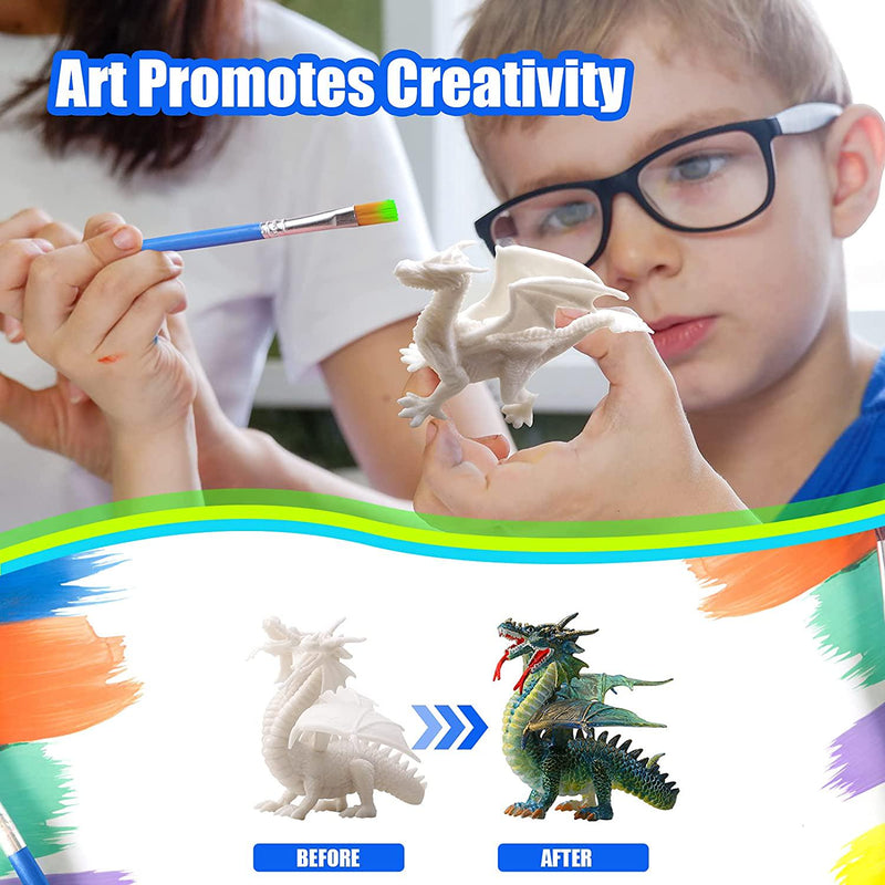 SOLDAY Painting Dragon Toys Kits for Kids Arts and Crafts Ages 3 6 5 7 9 12  Boys Girls to Make Your Own Paintable Figurines Birthday Party Supplies 