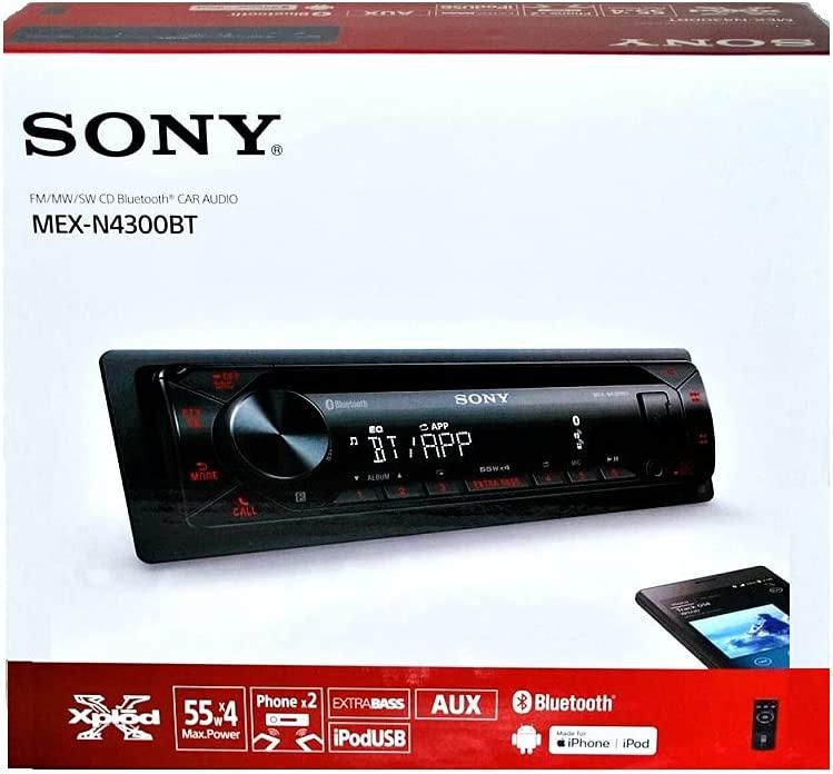 Sony MEX-N4300BT Built-in Dual Bluetooth Voice Command CD/MP3 AM/FM Radio Front USB AUX Pandora Spotify iHeartRadio iPod / iPhone Siri and Android Controls Car Stereo Receiver