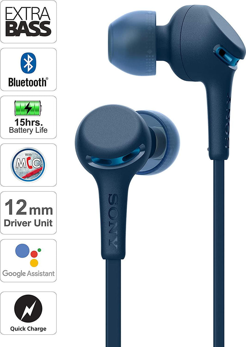 Sony WI-XB400 Wireless In-Ear Extra Bass Headset/Headphones with mic for phone call, Blue (WIXB400/L) (International Version)