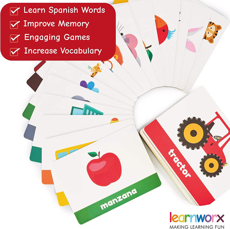 Spanish Flash Cards for Toddlers - 101 Cards - 202 Sides - Learn with Me - Objects, Numbers and Play Games - Great Value, Fun Learning and Educational Flashcards