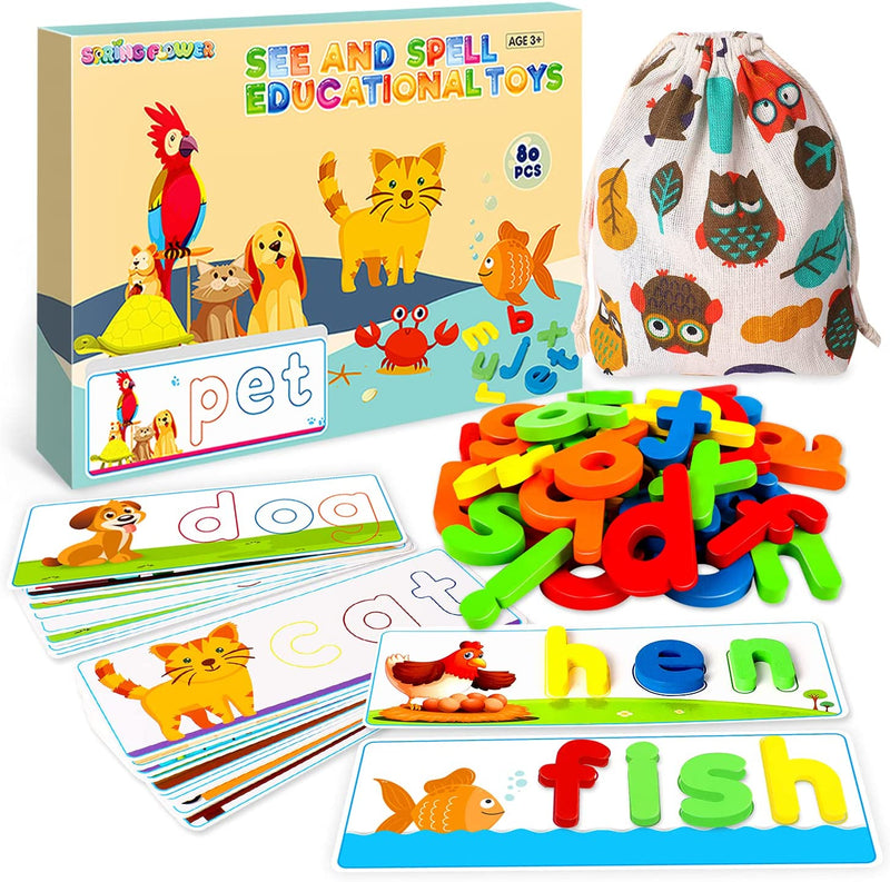 SpringFlower See and Spell Learning Educational Toys for 3 4 5 6 Years