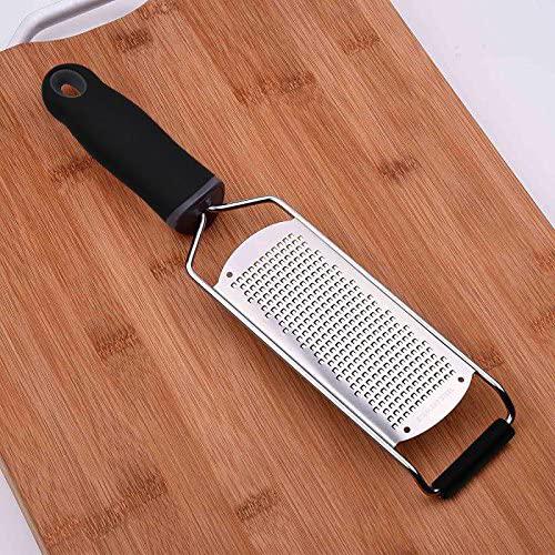 Stainless Steel Cheese Grater, Ergonomic Soft Handle Lemon Ginger Potato Zester with Plastic Cover