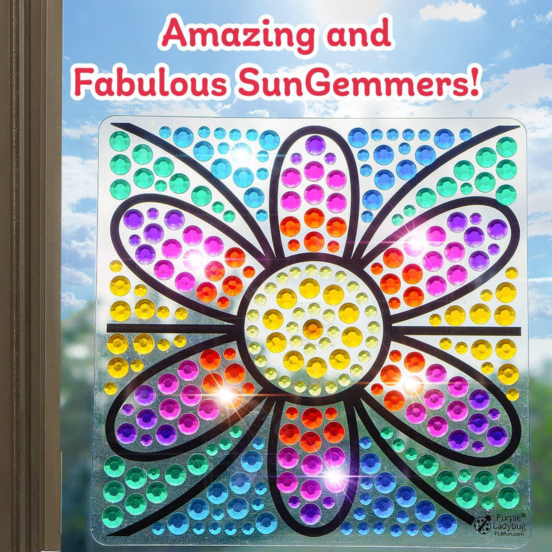 Purple Ladybug sungemmers diamond window art craft kits for kids 8