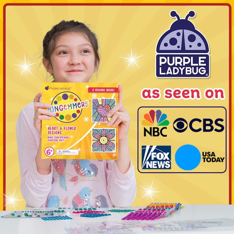 Purple Ladybug sungemmers suncatcher gem art diamond painting kits - fun  arts & crafts & gem art for kids ages 8-12 - great 6 year /10 year