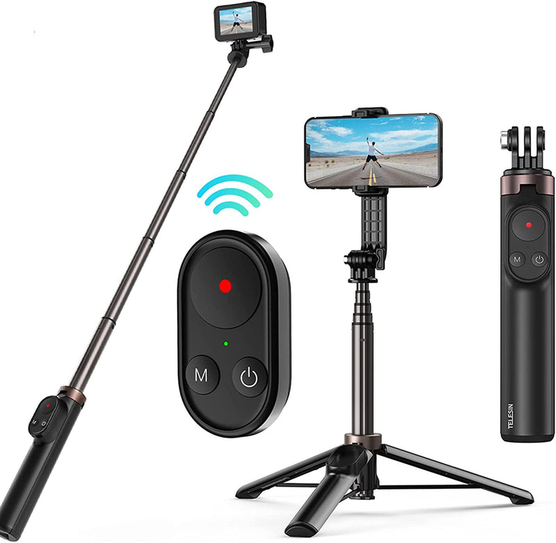 Vlogging Camera Tripod Selfie Stick Bluetooth w/ Remote for iPhone