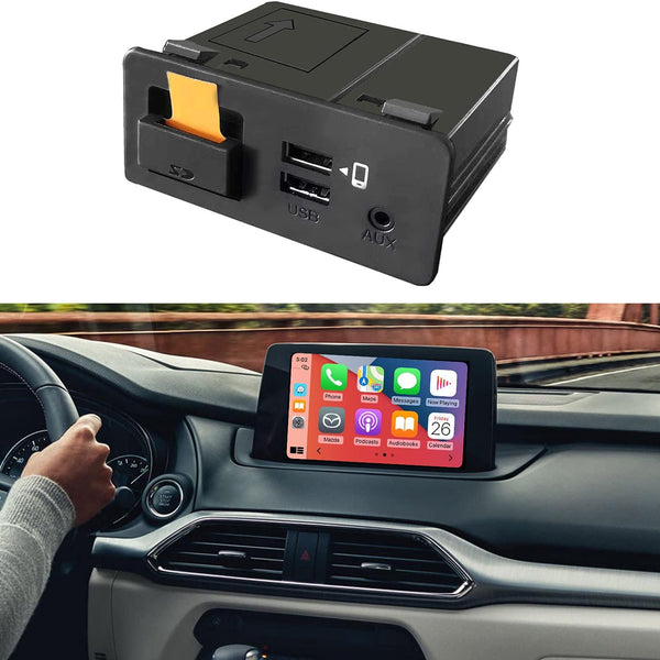TK78-66-9U0C CarPlay Android Auto Retrofit Kit Fits for Mazda 2 3 6 CX-5  CX-3 MX-5 2014-2020 Year Miata Interface Port Aux Console 00008FZ34 Dual  USB Interface Module